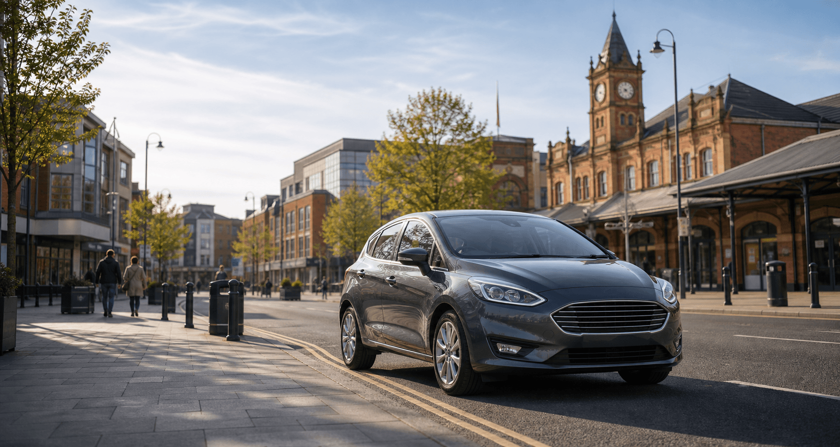 Compact hire car ready for practical travel around Redditch